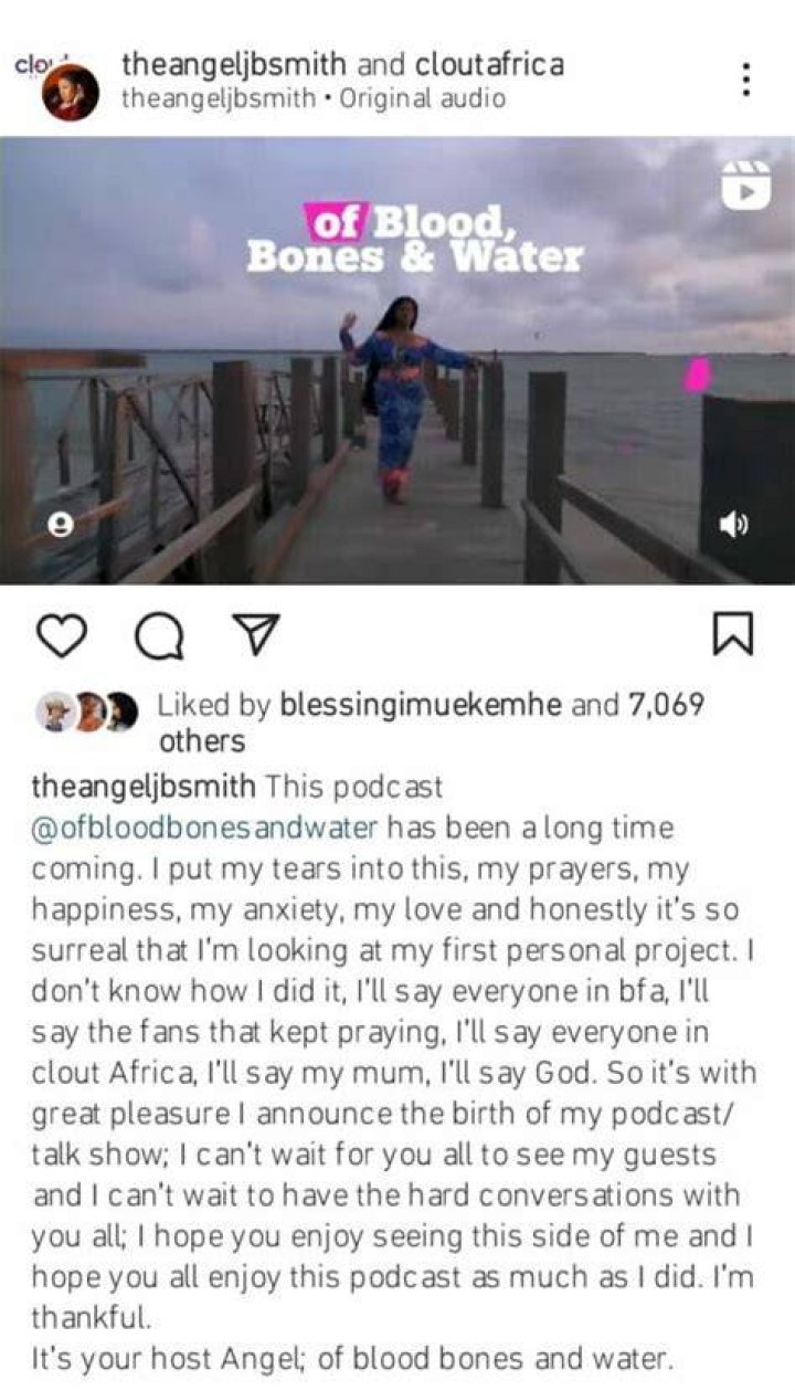 
Angel Smith of BBNaija is emotional as she launches her first personal project. 