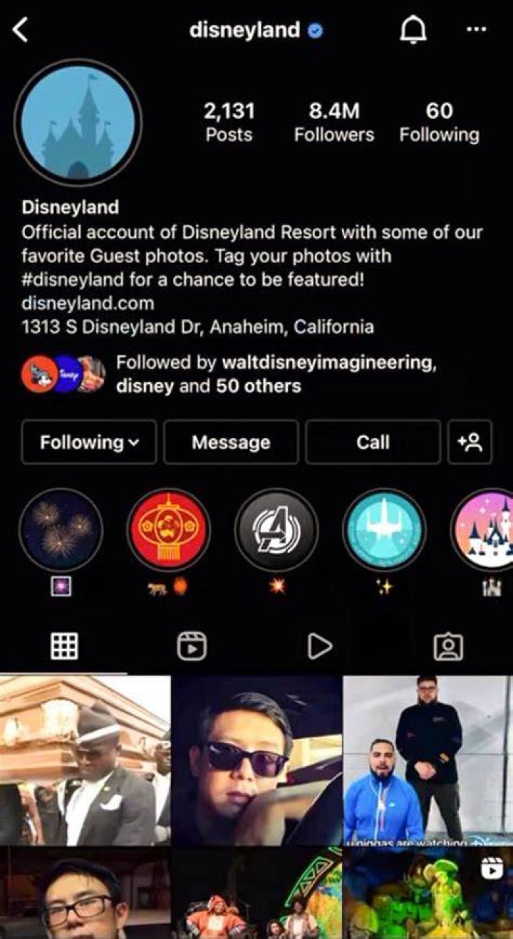
Instagram account for Disneyland was hacked and flooded with offensive posts. 