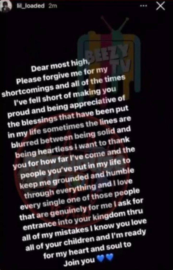 Lil Loaded Suicide Note: Why Did He Kill Himself? Was He Dating Kendria? Girlfriend