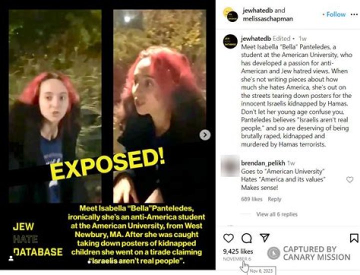 Who is Isabella Panteledes? American University student claims “Israelis aren’t real people”